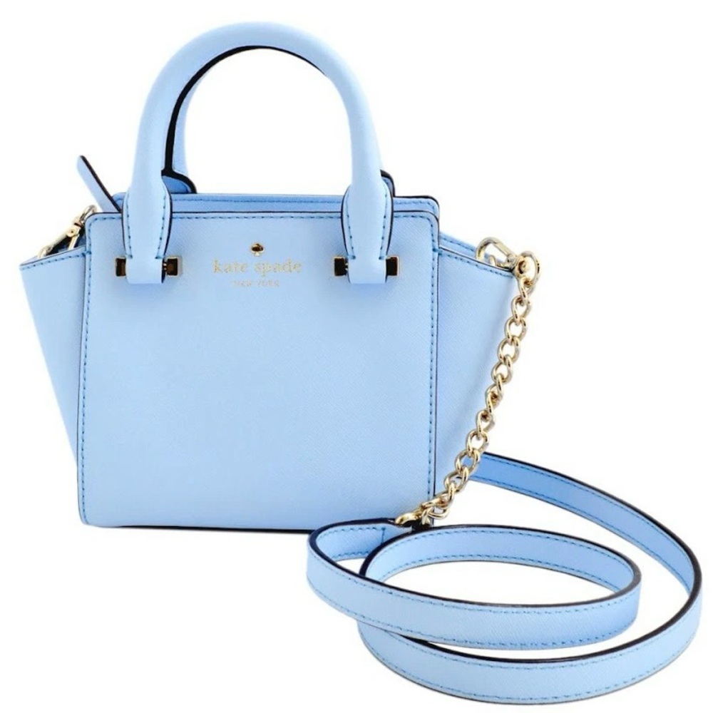 Kate Spade Leather Mini Cedar Street Hayden Tote in Sky Blue